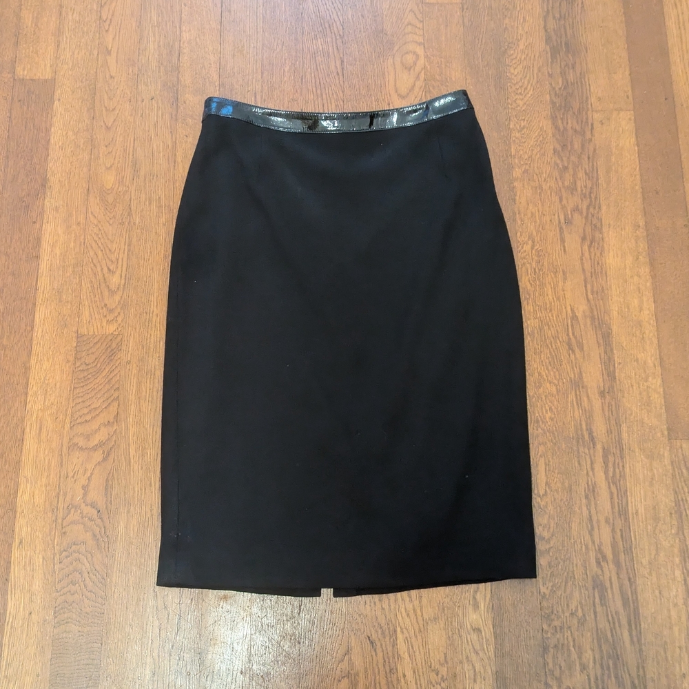 Designer Elie TAHARI, classic black wool Pencil Skirt, Size 0